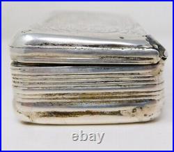 Antique Swedish 1884 Sterling Silver Snuff Box ATL Mono & From Workers