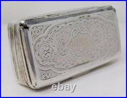 Antique Swedish 1884 Sterling Silver Snuff Box ATL Mono & From Workers