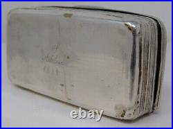 Antique Swedish 1884 Sterling Silver Snuff Box ATL Mono & From Workers