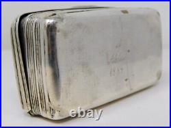 Antique Swedish 1884 Sterling Silver Snuff Box ATL Mono & From Workers