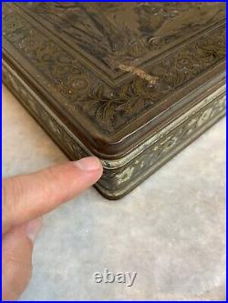 Antique Victorian Ornate Fancy Embossed Tin Tintype Photograph Case Box Chest Antique Victorian Ornate Fancy Embossed Tin Tintype Photograph Case Box Chest