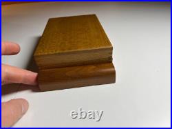 Antique Vintage Art Deco Playing Card Box Case Ornate QUILTED MAPLE Wood Wooden