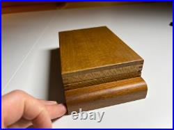Antique Vintage Art Deco Playing Card Box Case Ornate QUILTED MAPLE Wood Wooden