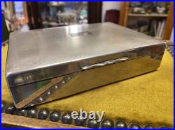 Aristocrat England Tobacco Humidor Jewelry Box Silver-plate Cigar Case Trinket Aristocrat England Tobacco Humidor Jewelry Box Silver-plate Cigar Case Trinket