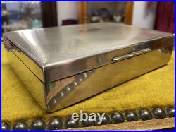 Aristocrat England Tobacco Humidor Jewelry Box Silver-plate Cigar Case Trinket Aristocrat England Tobacco Humidor Jewelry Box Silver-plate Cigar Case Trinket