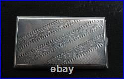 Art Deco S&D-925/Solid Sterling Silver Large Cigarette Case L142mm /169.48grams
