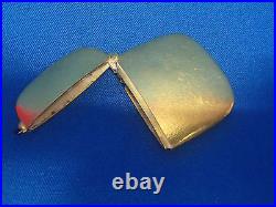 Art Nouveau 18K Solid Gold Clover Shamrock Diamonds Sapphires Vesta Case Box