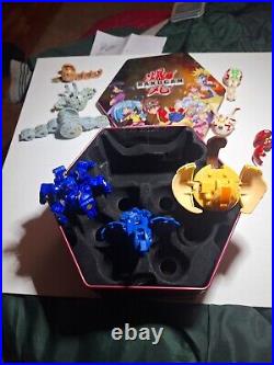Bakugan battle brawlers rare lot of 9 some first gen. With tin case and holder