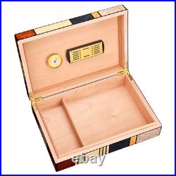 Big Box Cedar Wood Cigar Humidor Box Case Classical Luxury Hygrometer Humidifier