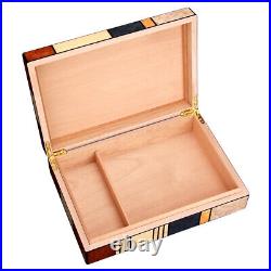 Big Box Cedar Wood Cigar Humidor Box Case Classical Luxury Hygrometer Humidifier
