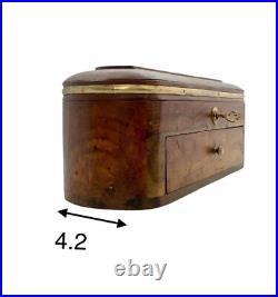Box Wood with Brass Details With Key Vintage Case Decor Gift