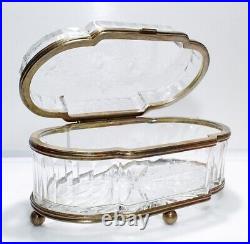 CASTILIAN IMPORTS Poland High Quality Cut Crystal Bronze Hinged Large Box Casket