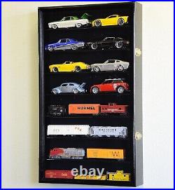 Car Display Case Black 16 Pcs Diecast 1/24 Scale 124 Collection Shelf Cabinet