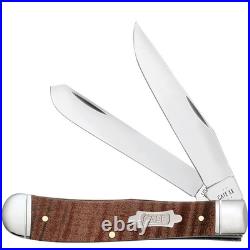 Case XX Knives Trapper Gift Set Smooth Brown Curly Maple Wood Cigar Box 7254