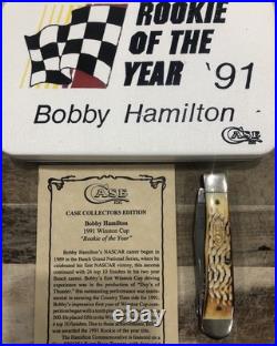 Case XX USA BW6254 burnt bone Bobby Hamilton 1991 Rookie mint in box knife