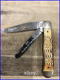 Case XX USA BW6254 burnt bone Bobby Hamilton 1991 Rookie mint in box knife