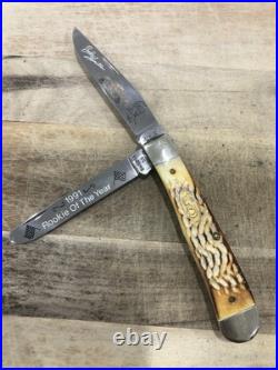 Case XX USA BW6254 burnt bone Bobby Hamilton 1991 Rookie mint in box knife