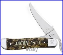 Case xx U. S. Army Russlock Knife Display Set Natural Bone Pocket 15031