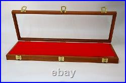Cherry Wood Display Case 9 x 25 x 2 for Arrowheads Knives Collectibles & More