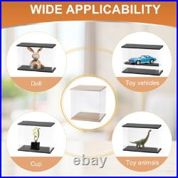 Clear Display Case, Figure Display Boxes with Line light, 12x10x21, Wood