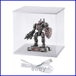 Clear Display Case, Figure Display Boxes with Line light, 12x12x12, White