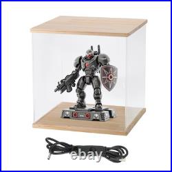 Clear Display Case, Figure Display Boxes with Square light, 13x12x13, Wood