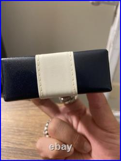 Courreges Vintage Navy Blue White Box Cut Cigarette Case Multi Pouch, Good Cond Courreges Vintage Navy Blue White Box Cut Cigarette Case Multi Pouch, Good Cond