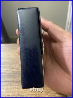 Courreges Vintage Navy Blue White Box Cut Cigarette Case Multi Pouch, Good Cond Courreges Vintage Navy Blue White Box Cut Cigarette Case Multi Pouch, Good Cond