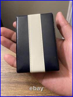 Courreges Vintage Navy Blue White Box Cut Cigarette Case Multi Pouch, Good Cond Courreges Vintage Navy Blue White Box Cut Cigarette Case Multi Pouch, Good Cond