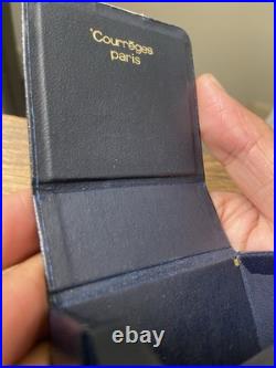 Courreges Vintage Navy Blue White Box Cut Cigarette Case Multi Pouch, Good Cond Courreges Vintage Navy Blue White Box Cut Cigarette Case Multi Pouch, Good Cond