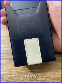 Courreges Vintage Navy Blue White Box Cut Cigarette Case Multi Pouch, Good Cond Courreges Vintage Navy Blue White Box Cut Cigarette Case Multi Pouch, Good Cond