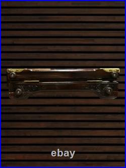 Custom Handmade Cocobolo wood pistol storage box with Hand inscribed brass inlay