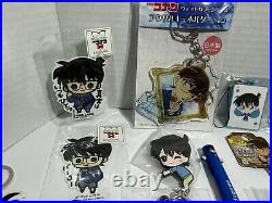 Detective Conan Sega Case Closed Large Rare Collection Keychains, Can Pins, Pen