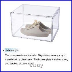 Display Case, Acrylic Box 13.3x10x7.9inch for Collectibles Transparent 3 Pcs