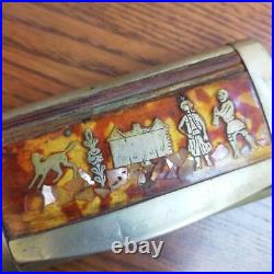 French antique snuff box accessory case wooden snuff box antique