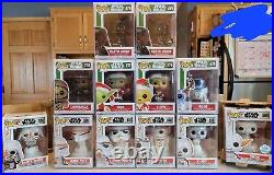 Funko POP! Star Wars Christmas & Snowman Complete Lot with Cases & Boxes