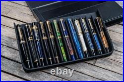 Galen Leather Magnum Opus 12 Slots Hard Pen Case in Black NEW in Box