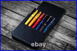 Galen Leather Magnum Opus 6 Slots Hard Pen Case in Black NEW in Box