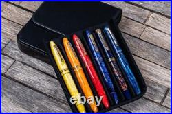 Galen Leather Magnum Opus 6 Slots Hard Pen Case in Black NEW in Box