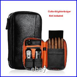 Galiner Travel Leather Cigar Case Humidor Cigar Box Holder 5 Tube Black Gift Box