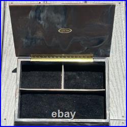 Genuine Incolay Stone Jewelry Box Nautical Ship Ocean Theme