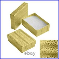 Gold Cotton Filled Gift Box Jewelry Craft Collectibles Packaging Boxes Wholesale