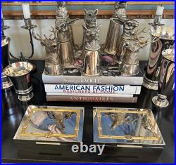 Gucci Pair of Deadstock Silverplate Wood Line Cigar Boxes w GG Detail in Boxes Gucci Pair of Deadstock Silverplate Wood Line Cigar Boxes w GG Detail in Boxes
