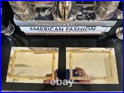 Gucci Pair of Deadstock Silverplate Wood Line Cigar Boxes w GG Detail in Boxes Gucci Pair of Deadstock Silverplate Wood Line Cigar Boxes w GG Detail in Boxes