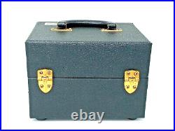 Harig Mfg Corp Black case Storage Box with Handle & Metal Hardware nice condition