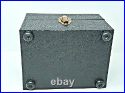 Harig Mfg Corp Black case Storage Box with Handle & Metal Hardware nice condition