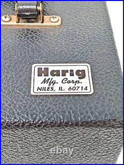 Harig Mfg Corp Black case Storage Box with Handle & Metal Hardware nice condition