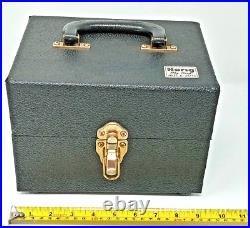 Harig Mfg Corp Black case Storage Box with Handle & Metal Hardware nice condition