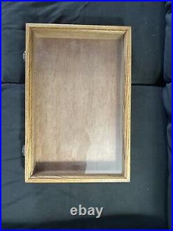 LARGE MEADOWS KNIFE DISPLAY CASE Oak Wood & Glass 18x12