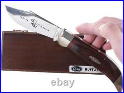 Large 1970's Case Buffalo knife in wood presentation box